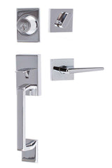 Sure-Loc Hardware KN507-S-BS-SQ Koln Handleset with Basel Square Handleset Trim