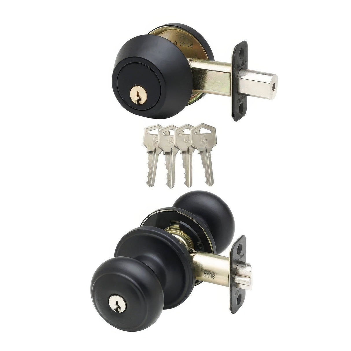 Copper Creek CKDB141 Colonial Single Cylinder Keyed Entry Knob Set Combo Pack with Deadbolt