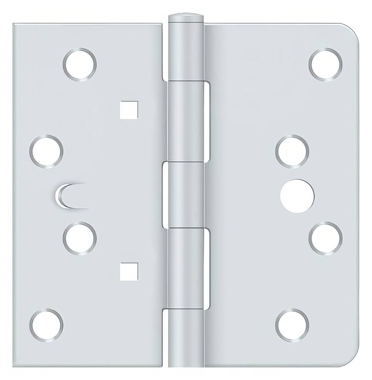 Deltana DE4404TTUSP 4" x 4" 1/4" Radius Corner Plain Bearing Door Hinge