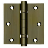 Deltana DSB35B 3-1/2" x 3-1/2" Square Corner Ball Bearing Door Hinge