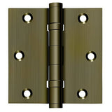Deltana DSB35B 3-1/2" x 3-1/2" Square Corner Ball Bearing Door Hinge