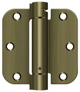 Deltana DSH35R5 3-1/2" x 3-1/2" NRP Spring Hinge with 5/8" Radius Corner - Sold Each