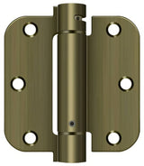 Deltana DSH35R5 3-1/2" x 3-1/2" NRP Spring Hinge with 5/8" Radius Corner - Sold Each