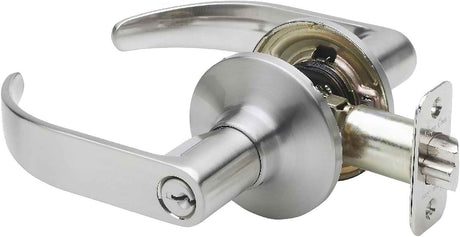 Copper Creek EL1241SS Erin Style Push Button Keyed Entry Door Lever