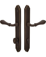 Emtek 1-1/2" x 11" Non-Keyed Passage Function Multi Point Trim with 3-5/8" Center and Lost Wax Cast Bronze Tuscany Style Plate