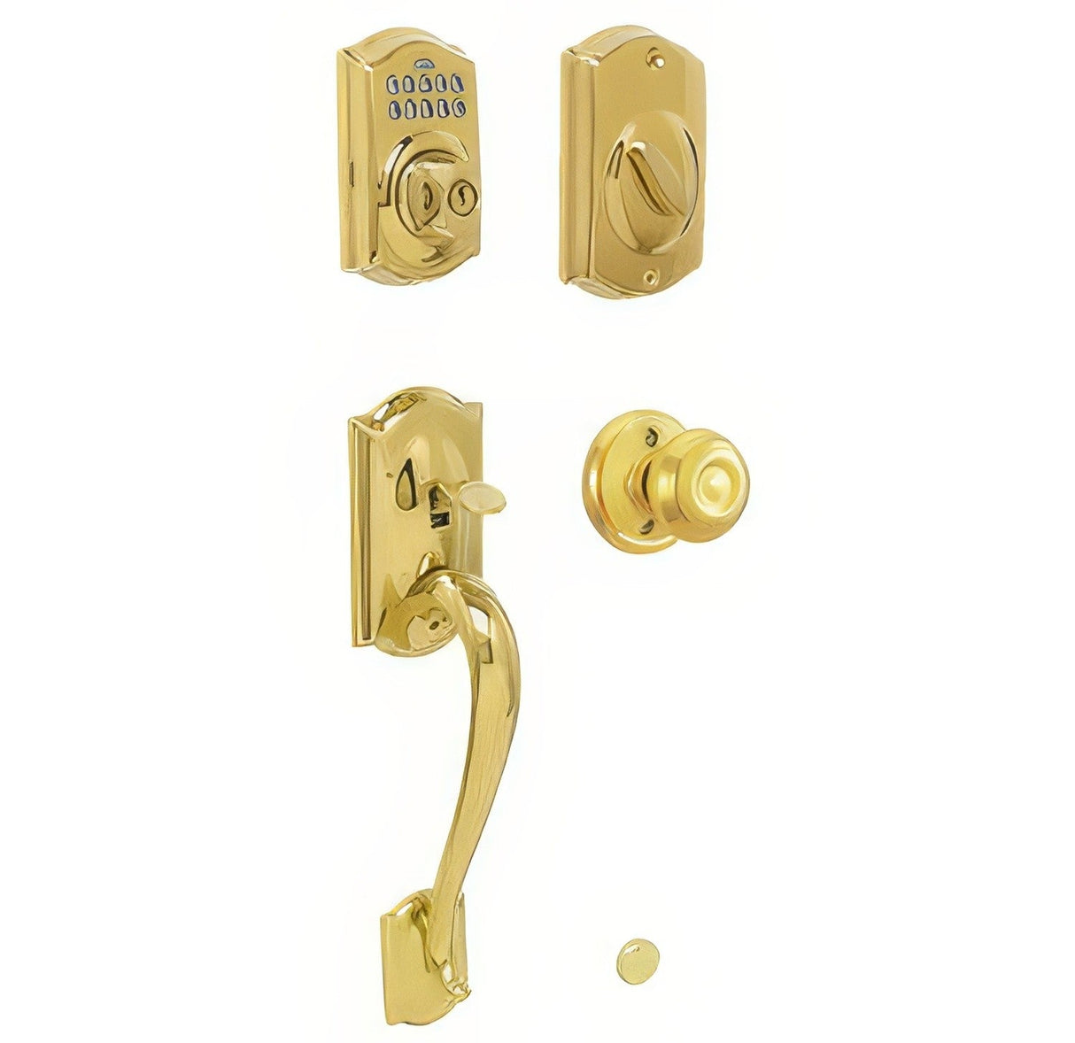 Schlage FE365-CAM-GEO Camelot Electronic Handleset with Georgian Knob