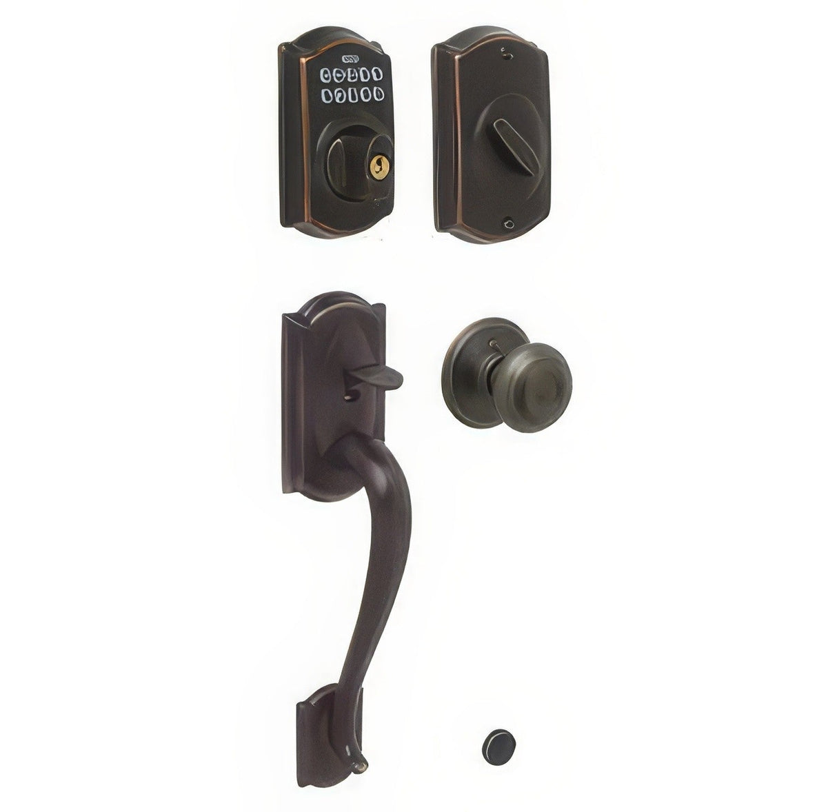 Schlage FE365-CAM-GEO Camelot Electronic Handleset with Georgian Knob