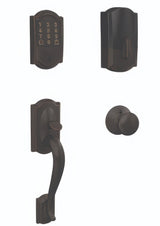 Schlage FE489WBCCAM-PLY Camelot Encode Smart Wifi Touchscreen Deadbolt with Lower Camelot Handleset and Plymouth Knob Trim