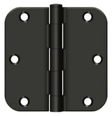 Deltana S35R5 3-1/2" x 3-1/2" Plain Bearing 5/8" Radius Corner Door Hinge - Pair