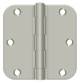 Deltana S35R5 3-1/2" x 3-1/2" Plain Bearing 5/8" Radius Corner Door Hinge - Pair