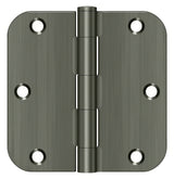 Deltana S35R5 3-1/2" x 3-1/2" Plain Bearing 5/8" Radius Corner Door Hinge - Pair