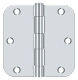 Deltana S35R5 3-1/2" x 3-1/2" Plain Bearing 5/8" Radius Corner Door Hinge - Pair