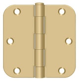 Deltana S35R5 3-1/2" x 3-1/2" Plain Bearing 5/8" Radius Corner Door Hinge - Pair
