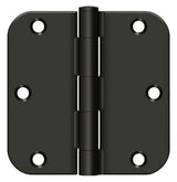 Deltana S35R5BK 3-1/2" x 3-1/2" x 5/8" Residential Thickness Radius Steel Door Hinge