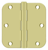 Deltana S35R5BK 3-1/2" x 3-1/2" x 5/8" Residential Thickness Radius Steel Door Hinge