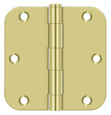 Deltana S35R5BK 3-1/2" x 3-1/2" x 5/8" Residential Thickness Radius Steel Door Hinge