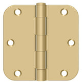 Deltana S35R5BK 3-1/2" x 3-1/2" x 5/8" Residential Thickness Radius Steel Door Hinge
