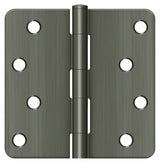 Deltana S44R4 4" x 4" Plain Bearing 1/4" Radius Corner Door Hinge - Pair