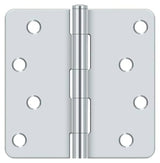 Deltana S44R4 4" x 4" Plain Bearing 1/4" Radius Corner Door Hinge - Pair