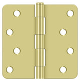 Deltana S44R4 4" x 4" Plain Bearing 1/4" Radius Corner Door Hinge - Pair