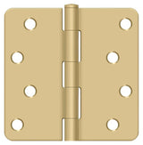 Deltana S44R4 4" x 4" Plain Bearing 1/4" Radius Corner Door Hinge - Pair