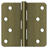 Deltana S44R4 4" x 4" Plain Bearing 1/4" Radius Corner Door Hinge - Pair