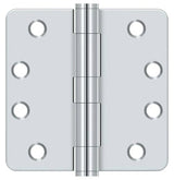Deltana S44R4HD 4" x 4" Plain Bearing 1/4" Radius Corner Door Hinge - Pair