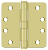 Deltana S44R4HD 4" x 4" Plain Bearing 1/4" Radius Corner Door Hinge - Pair