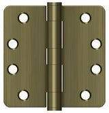 Deltana S44R4HD 4" x 4" Plain Bearing 1/4" Radius Corner Door Hinge - Pair