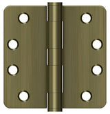 Deltana S44R4HD 4" x 4" Plain Bearing 1/4" Radius Corner Door Hinge - Pair